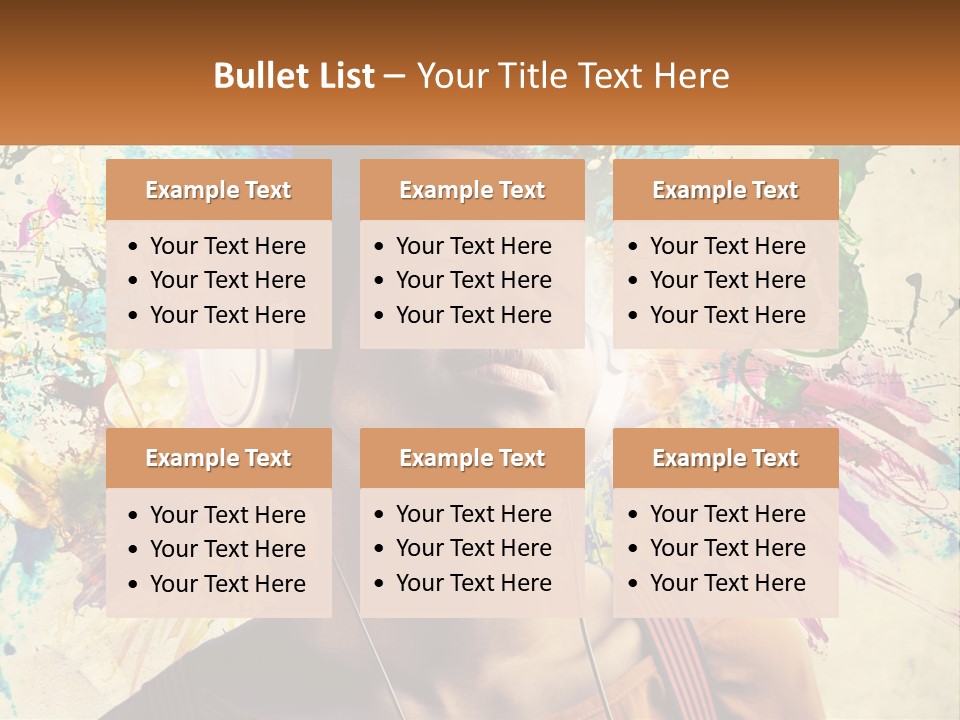 A Woman With Headphones Is Listening To Music PowerPoint Template