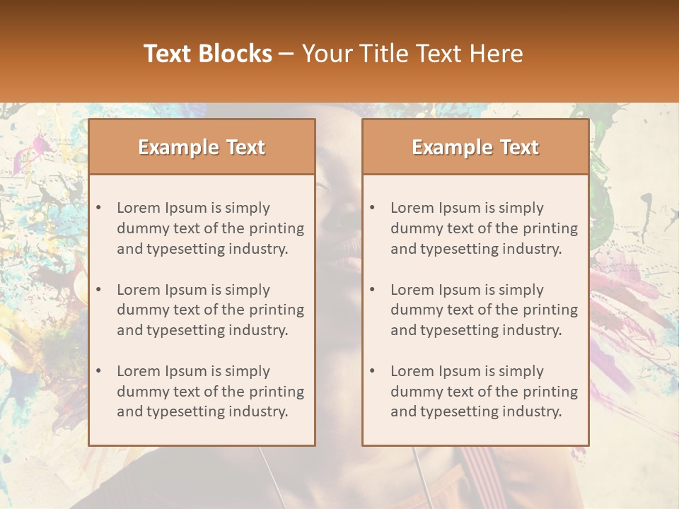 A Woman With Headphones Is Listening To Music PowerPoint Template