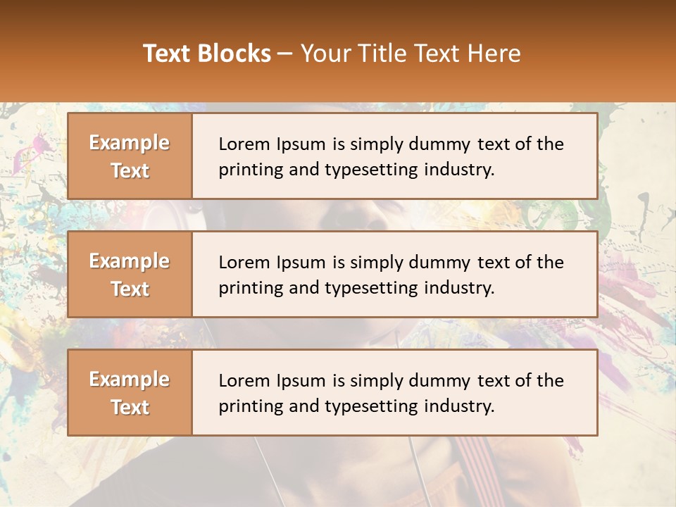 A Woman With Headphones Is Listening To Music PowerPoint Template