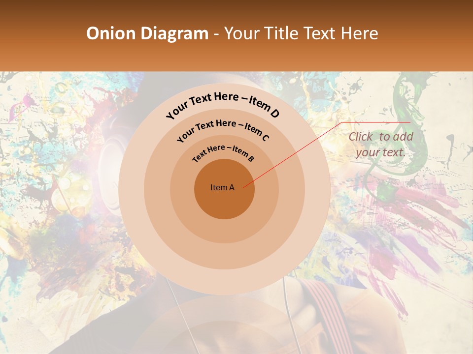 A Woman With Headphones Is Listening To Music PowerPoint Template