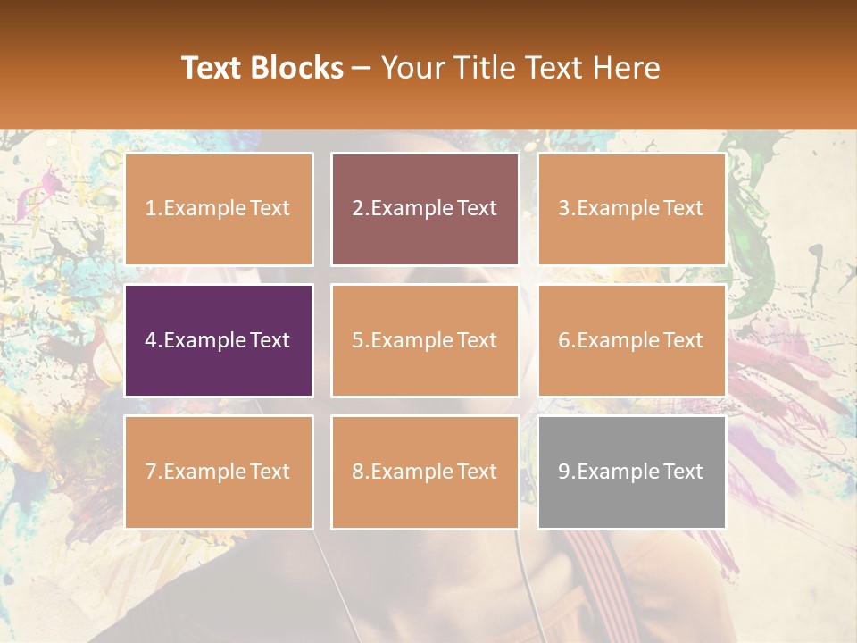 A Woman With Headphones Is Listening To Music PowerPoint Template