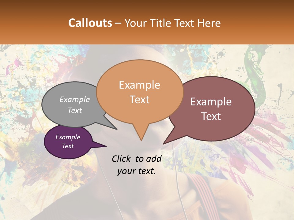 A Woman With Headphones Is Listening To Music PowerPoint Template