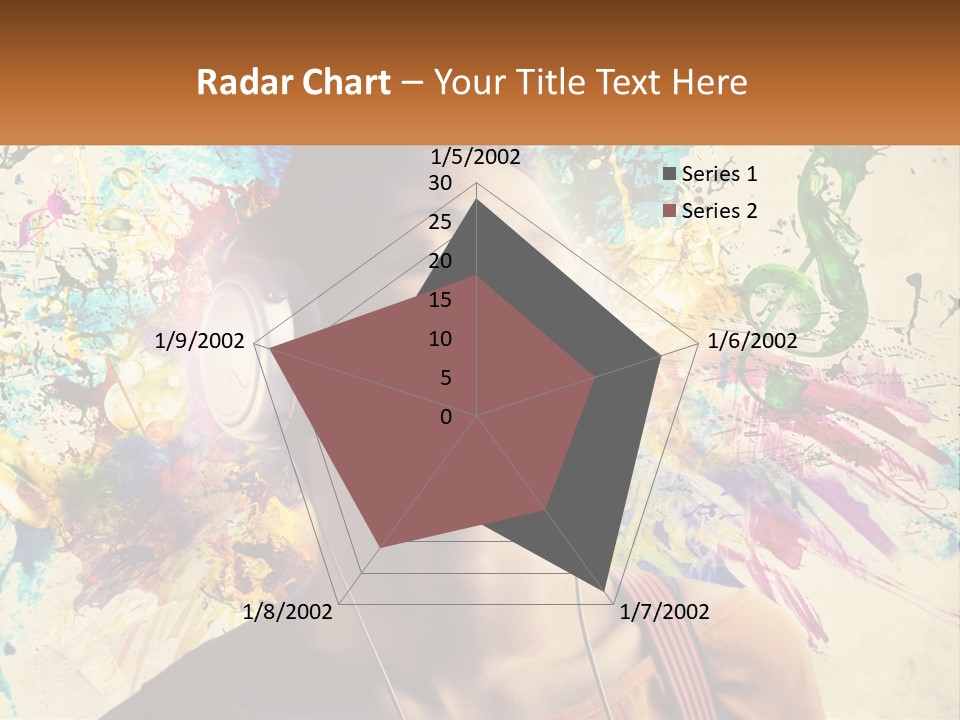 A Woman With Headphones Is Listening To Music PowerPoint Template