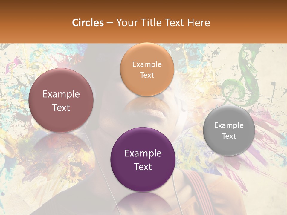 A Woman With Headphones Is Listening To Music PowerPoint Template