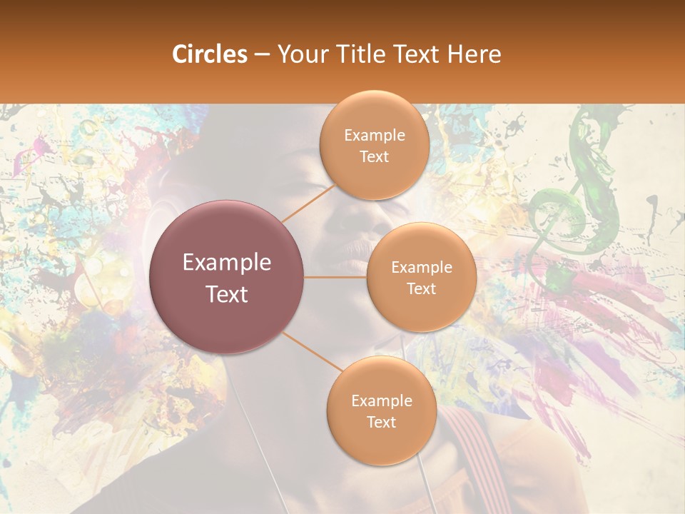 A Woman With Headphones Is Listening To Music PowerPoint Template