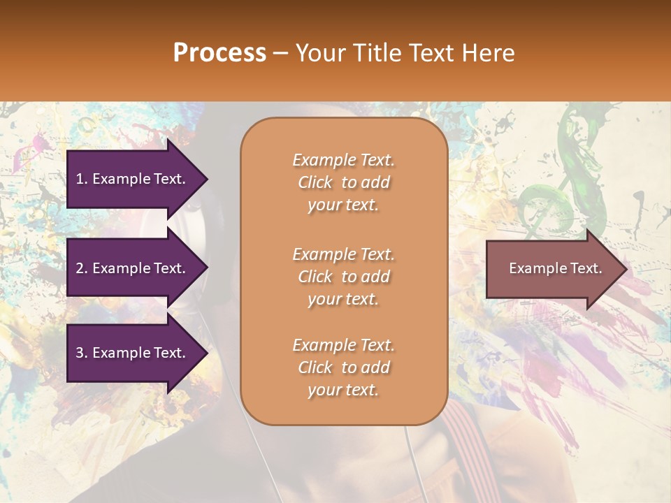 A Woman With Headphones Is Listening To Music PowerPoint Template