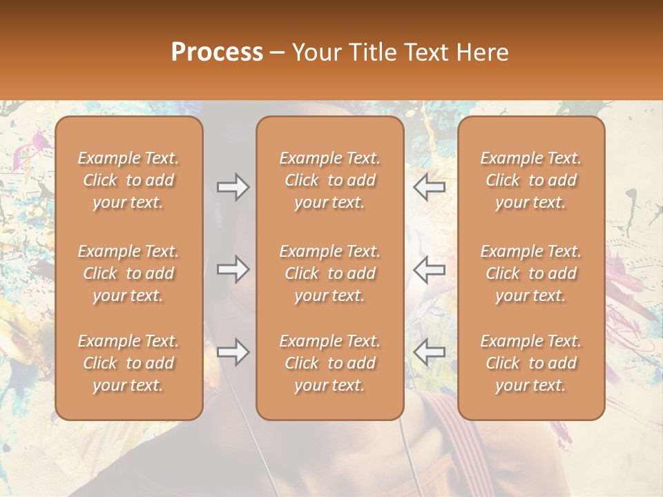 A Woman With Headphones Is Listening To Music PowerPoint Template