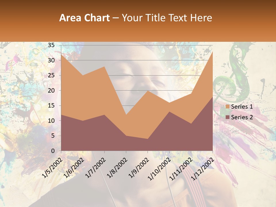 A Woman With Headphones Is Listening To Music PowerPoint Template