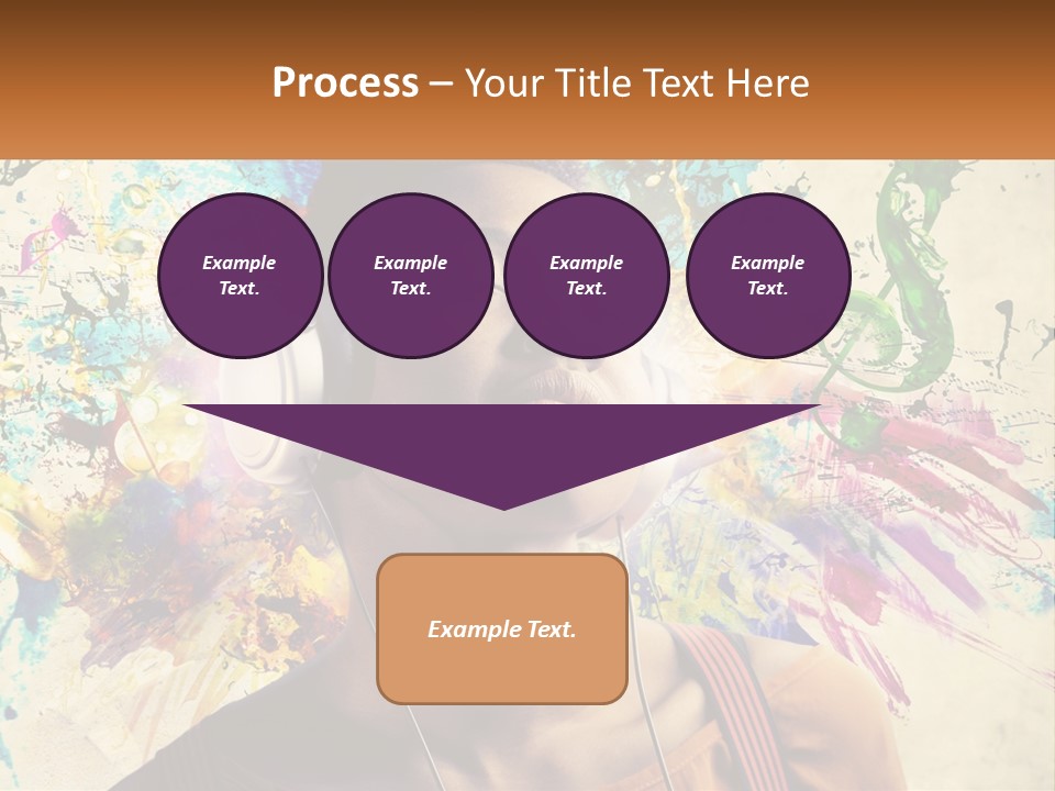 A Woman With Headphones Is Listening To Music PowerPoint Template