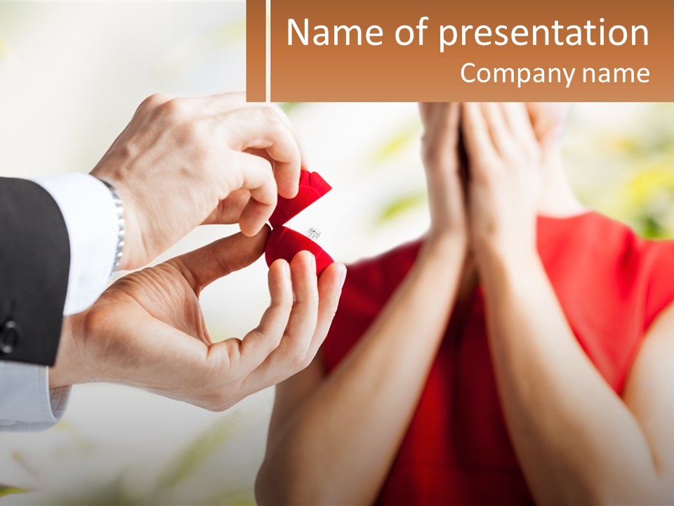 A Man Putting A Ring On A Woman's Finger PowerPoint Template