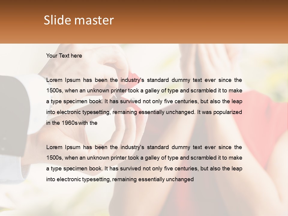 A Man Putting A Ring On A Woman's Finger PowerPoint Template