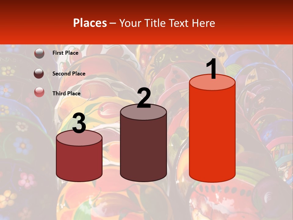 A Large Number Of Colorfully Painted Vases On Display PowerPoint Template