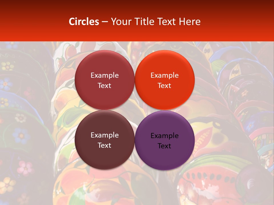 A Large Number Of Colorfully Painted Vases On Display PowerPoint Template