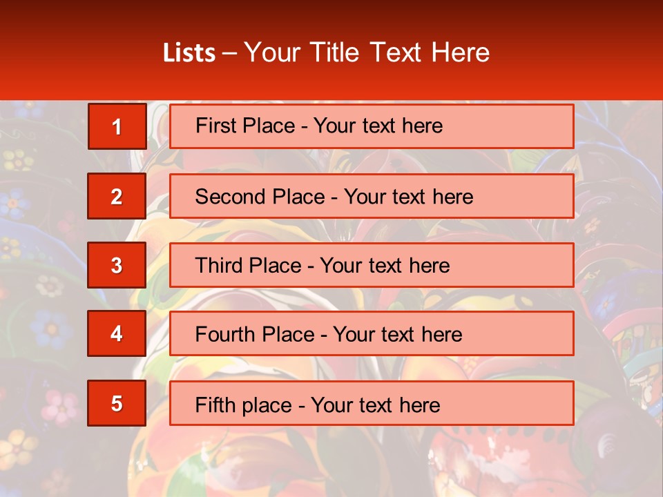 A Large Number Of Colorfully Painted Vases On Display PowerPoint Template