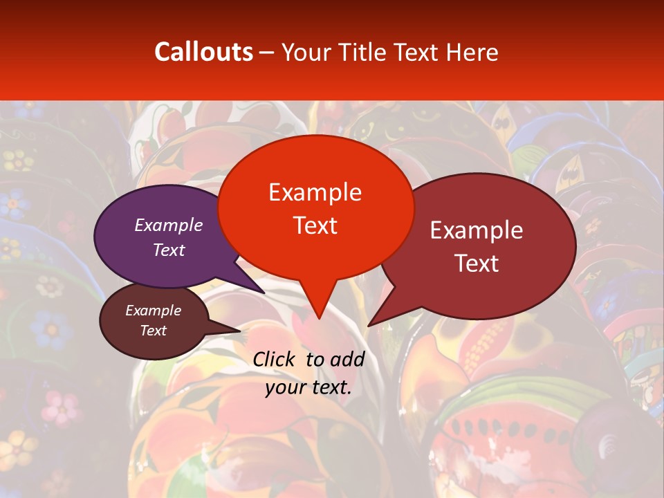 A Large Number Of Colorfully Painted Vases On Display PowerPoint Template