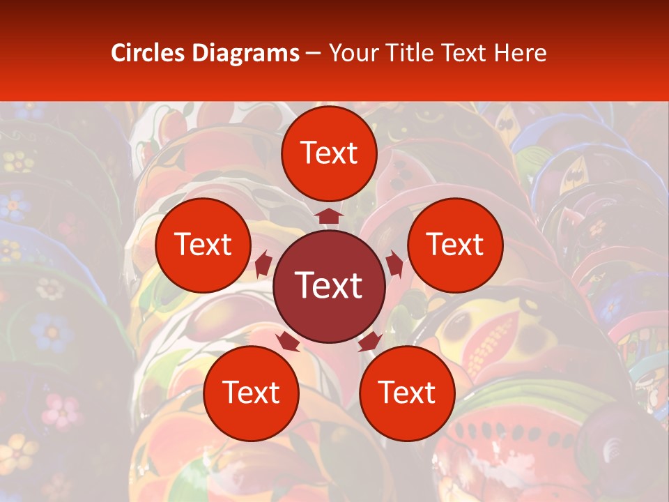 A Large Number Of Colorfully Painted Vases On Display PowerPoint Template