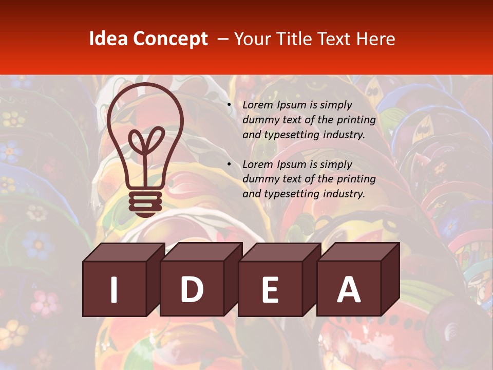 A Large Number Of Colorfully Painted Vases On Display PowerPoint Template