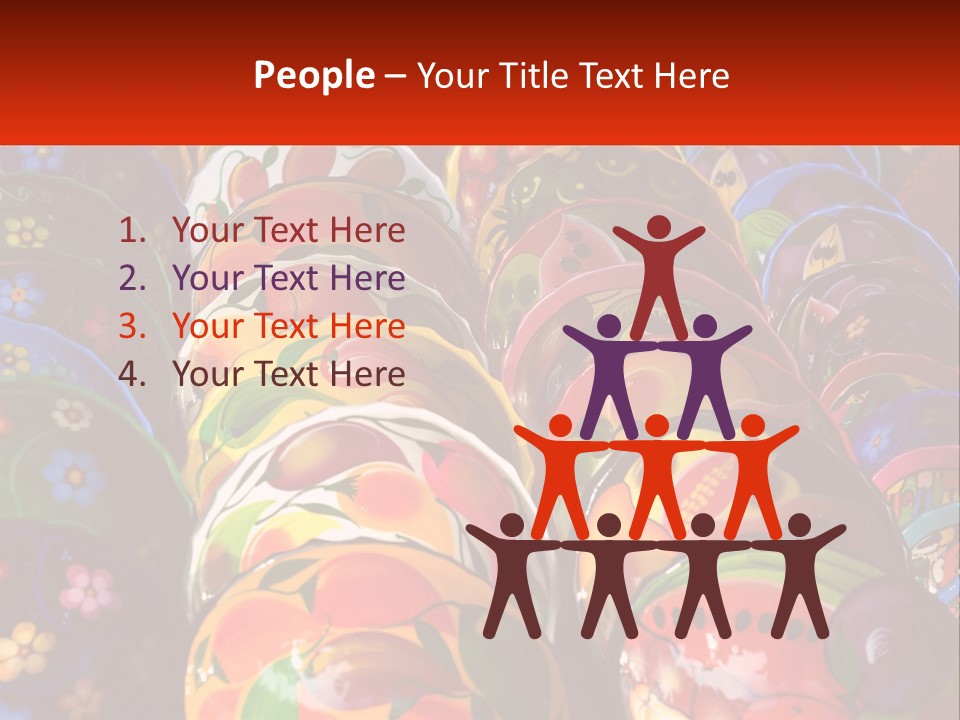 A Large Number Of Colorfully Painted Vases On Display PowerPoint Template