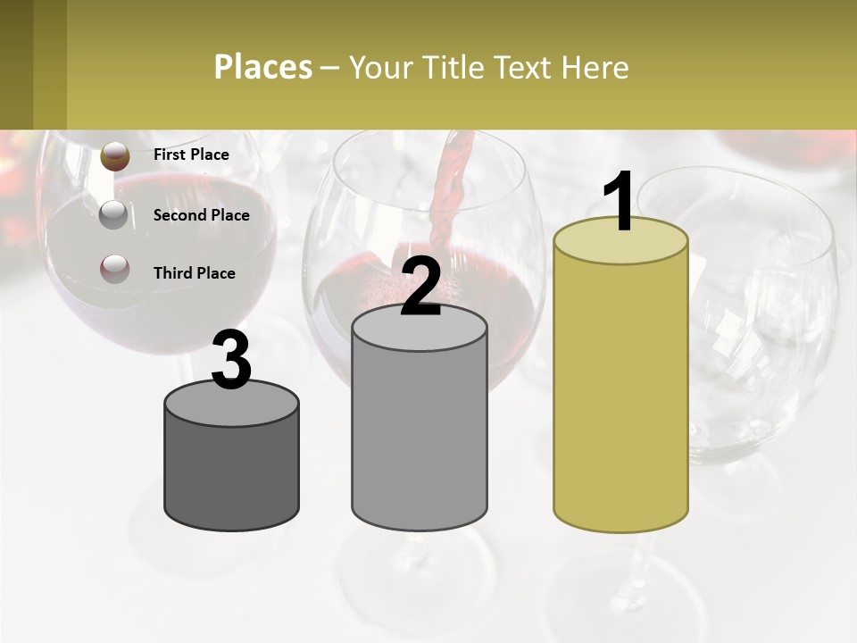 Wine Being Poured Into Wine Glasses On A Table PowerPoint Template