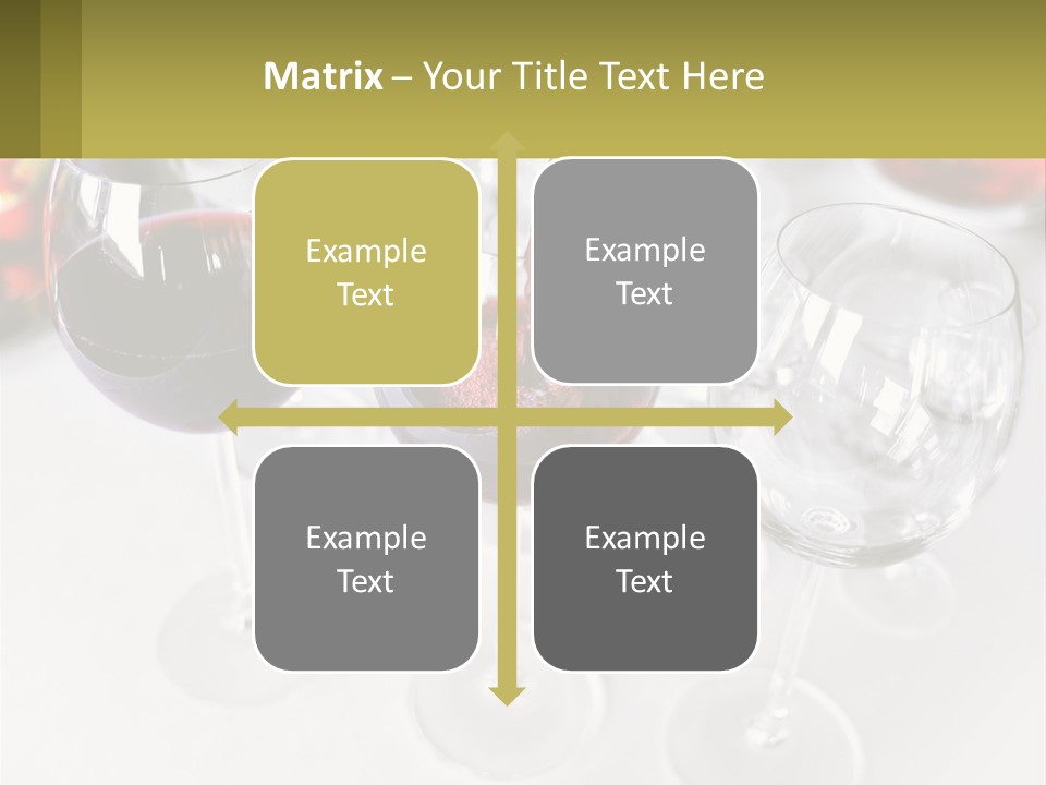 Wine Being Poured Into Wine Glasses On A Table PowerPoint Template