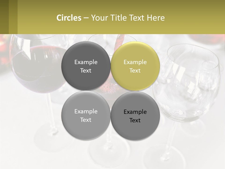 Wine Being Poured Into Wine Glasses On A Table PowerPoint Template