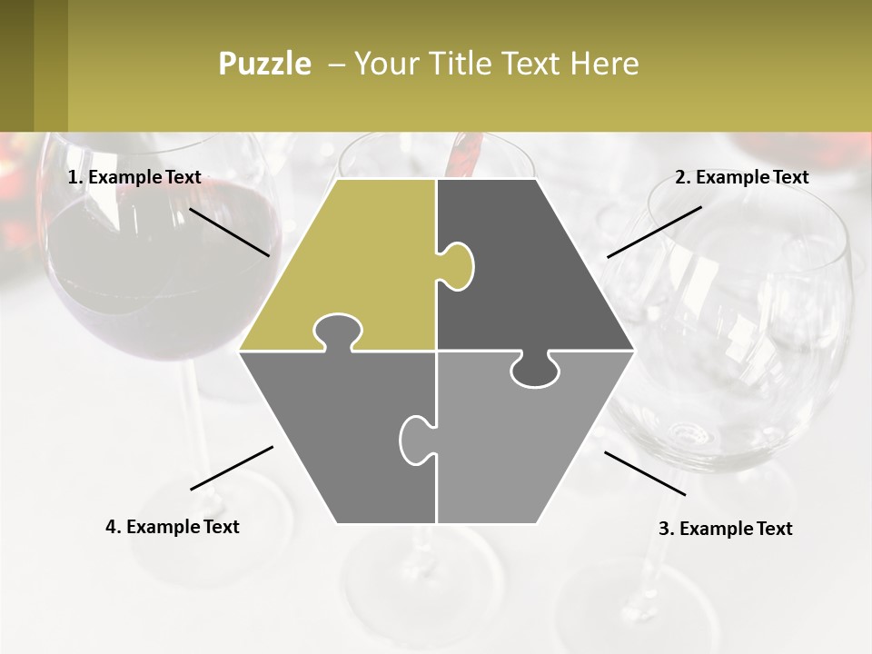 Wine Being Poured Into Wine Glasses On A Table PowerPoint Template