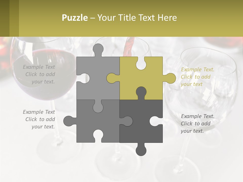 Wine Being Poured Into Wine Glasses On A Table PowerPoint Template