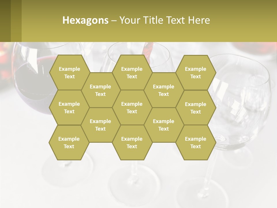 Wine Being Poured Into Wine Glasses On A Table PowerPoint Template