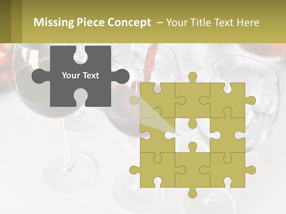 Wine Being Poured Into Wine Glasses On A Table PowerPoint Template