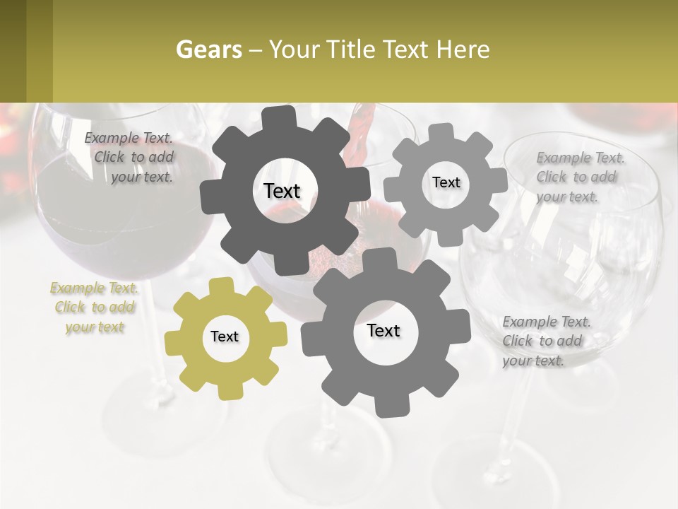 Wine Being Poured Into Wine Glasses On A Table PowerPoint Template