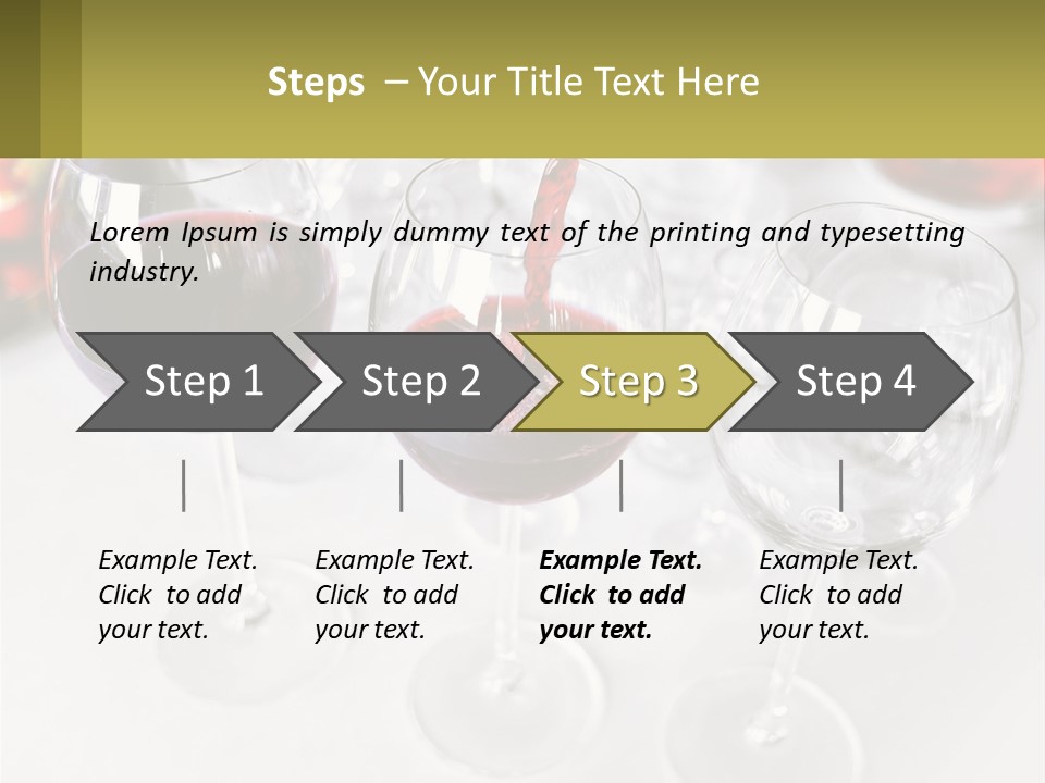 Wine Being Poured Into Wine Glasses On A Table PowerPoint Template