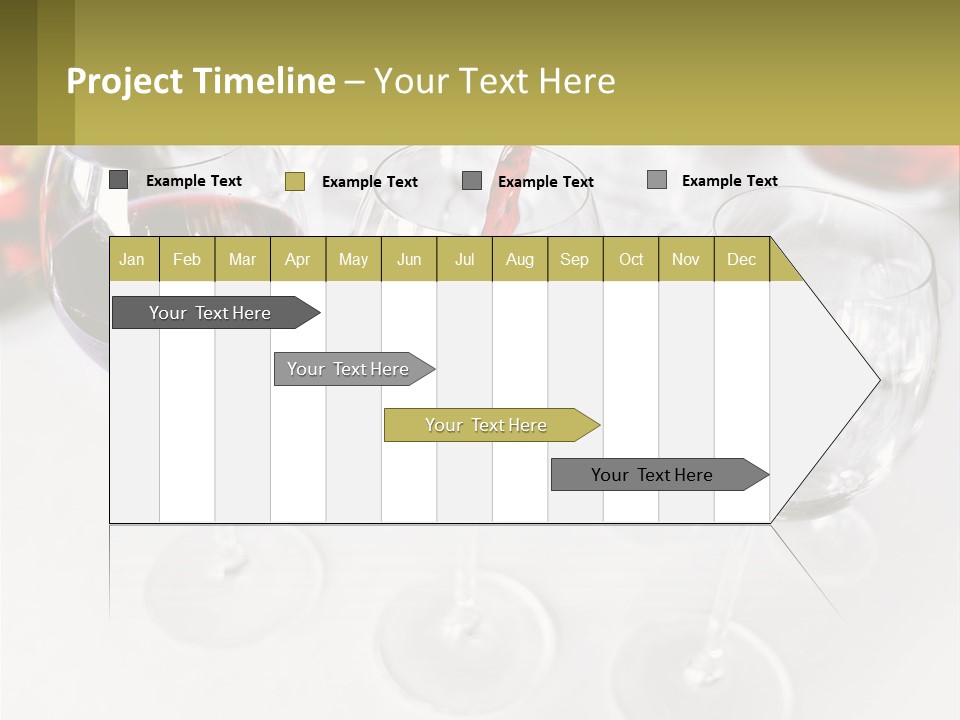 Wine Being Poured Into Wine Glasses On A Table PowerPoint Template