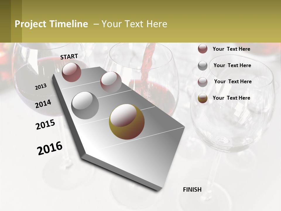 Wine Being Poured Into Wine Glasses On A Table PowerPoint Template