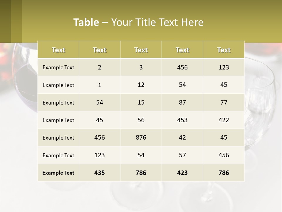 Wine Being Poured Into Wine Glasses On A Table PowerPoint Template