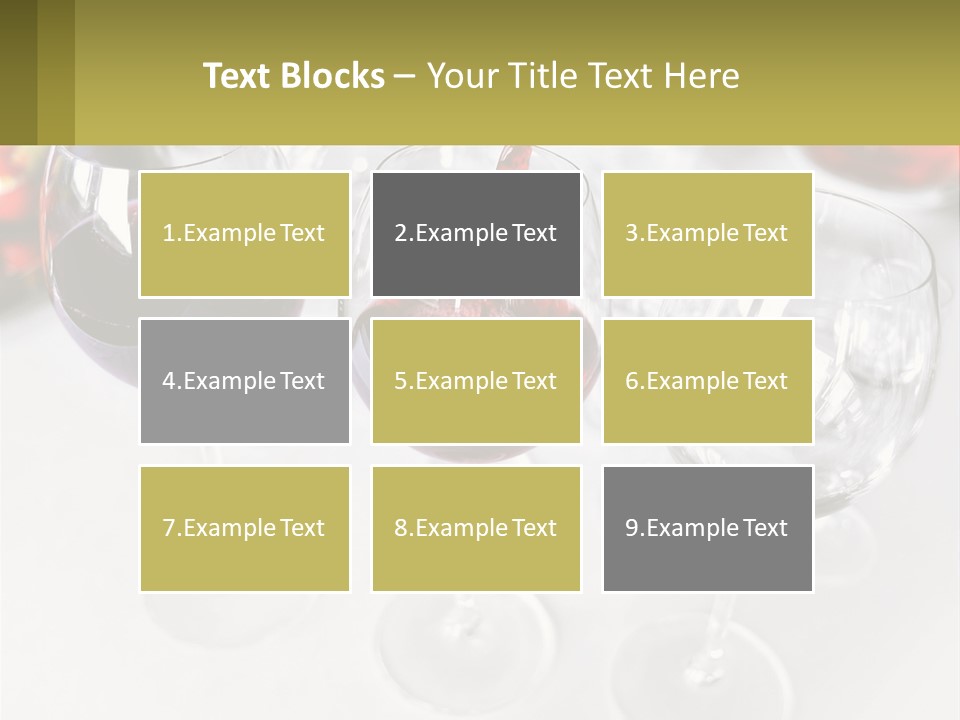 Wine Being Poured Into Wine Glasses On A Table PowerPoint Template