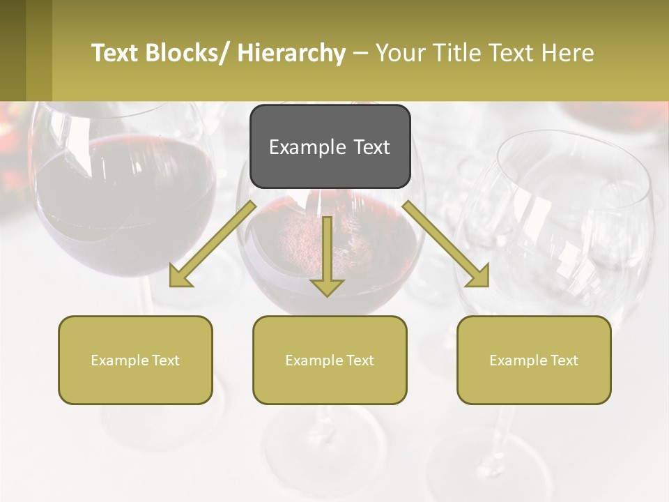 Wine Being Poured Into Wine Glasses On A Table PowerPoint Template