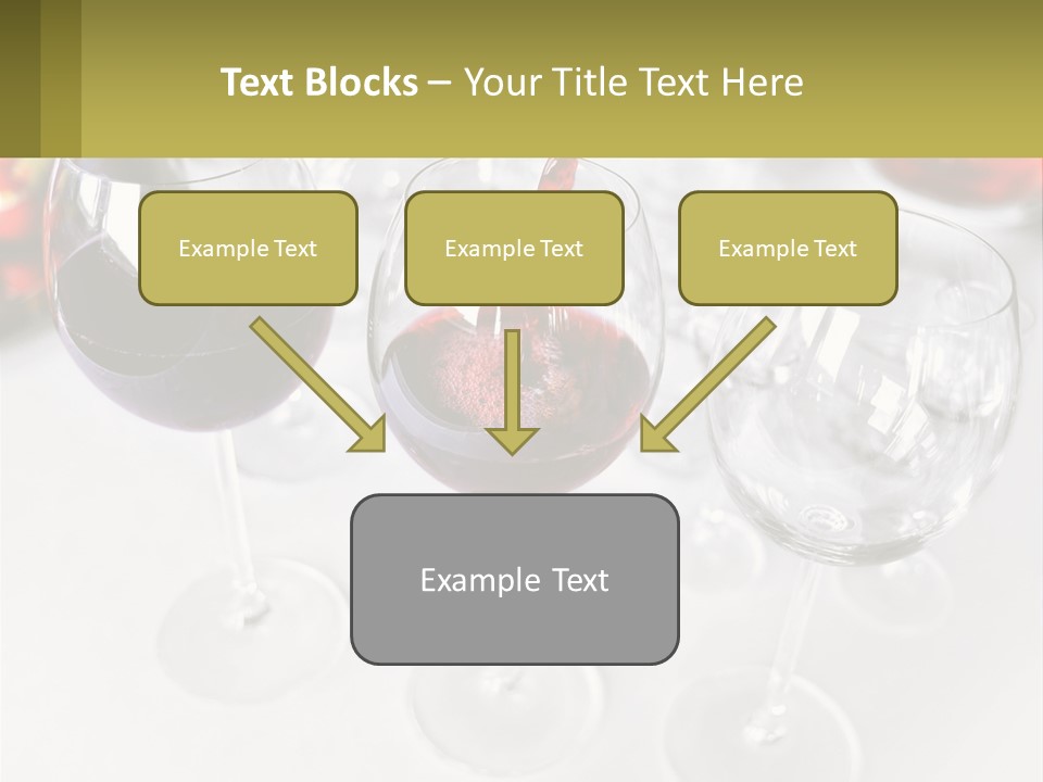 Wine Being Poured Into Wine Glasses On A Table PowerPoint Template