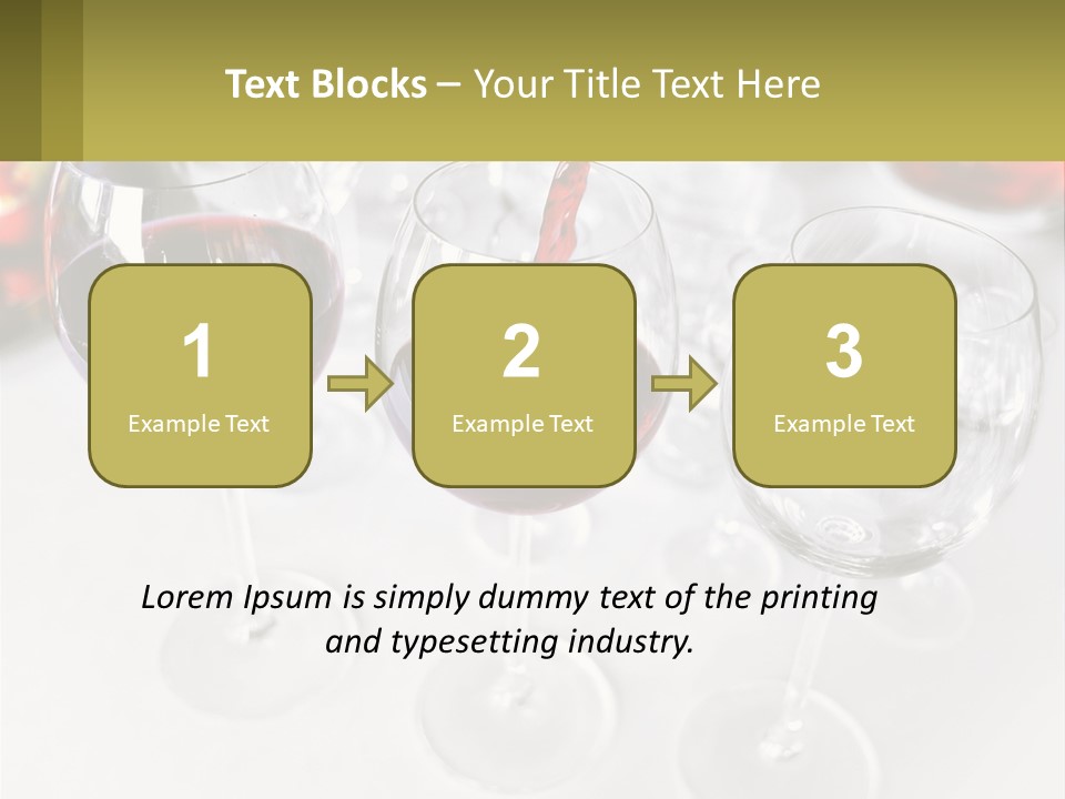 Wine Being Poured Into Wine Glasses On A Table PowerPoint Template