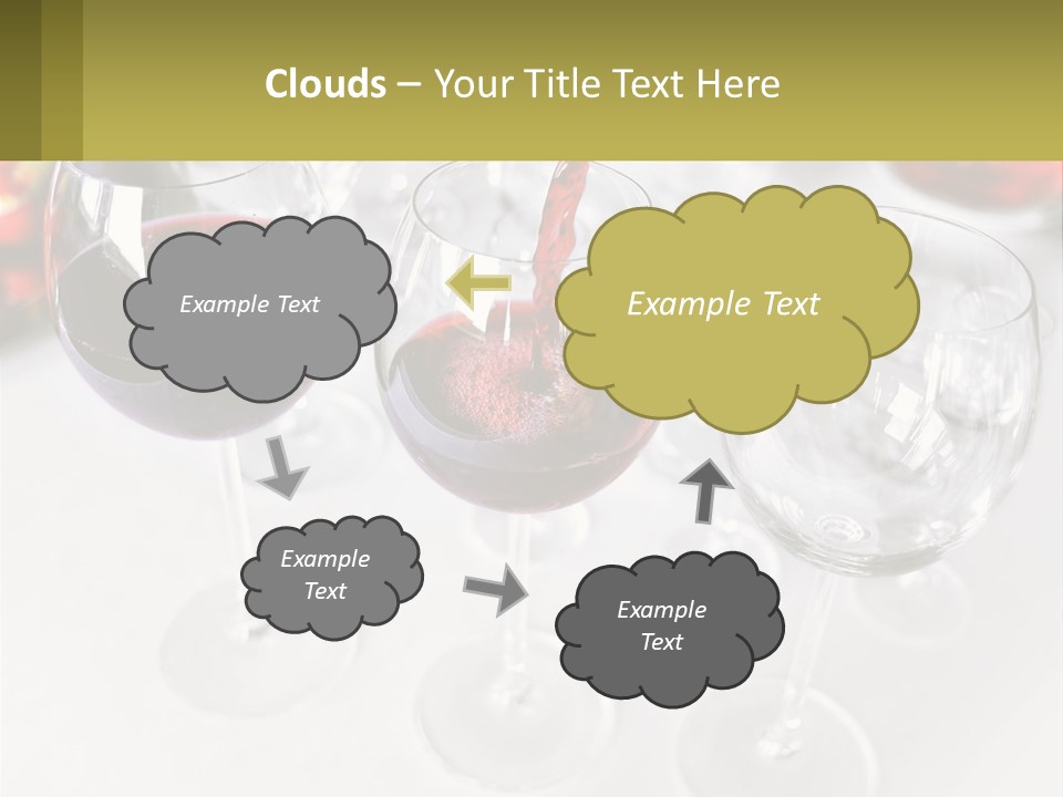 Wine Being Poured Into Wine Glasses On A Table PowerPoint Template