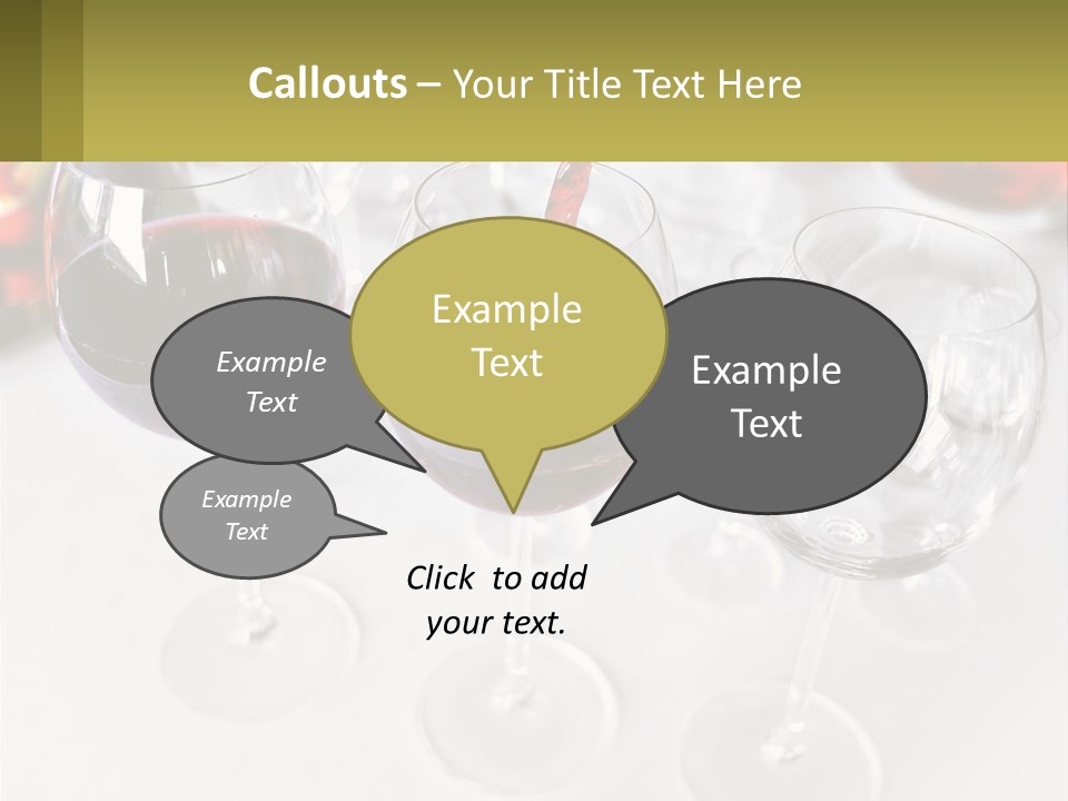 Wine Being Poured Into Wine Glasses On A Table PowerPoint Template