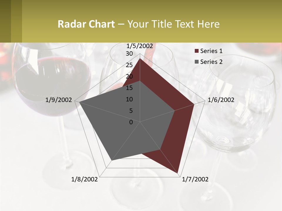 Wine Being Poured Into Wine Glasses On A Table PowerPoint Template