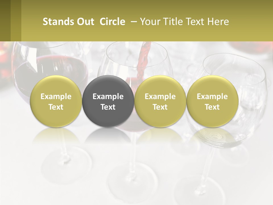 Wine Being Poured Into Wine Glasses On A Table PowerPoint Template
