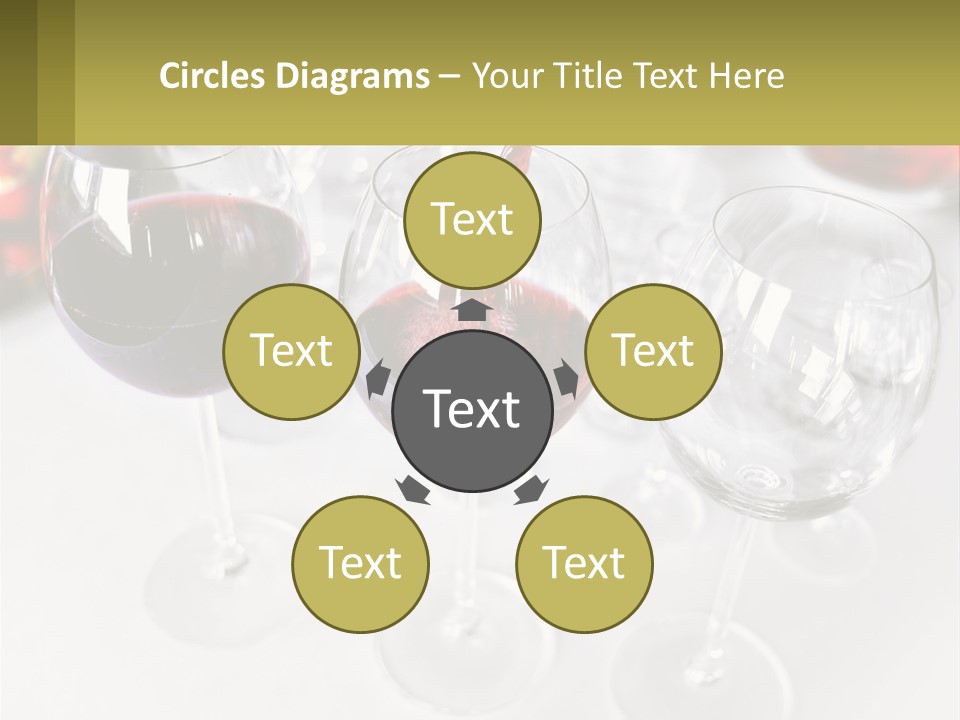 Wine Being Poured Into Wine Glasses On A Table PowerPoint Template