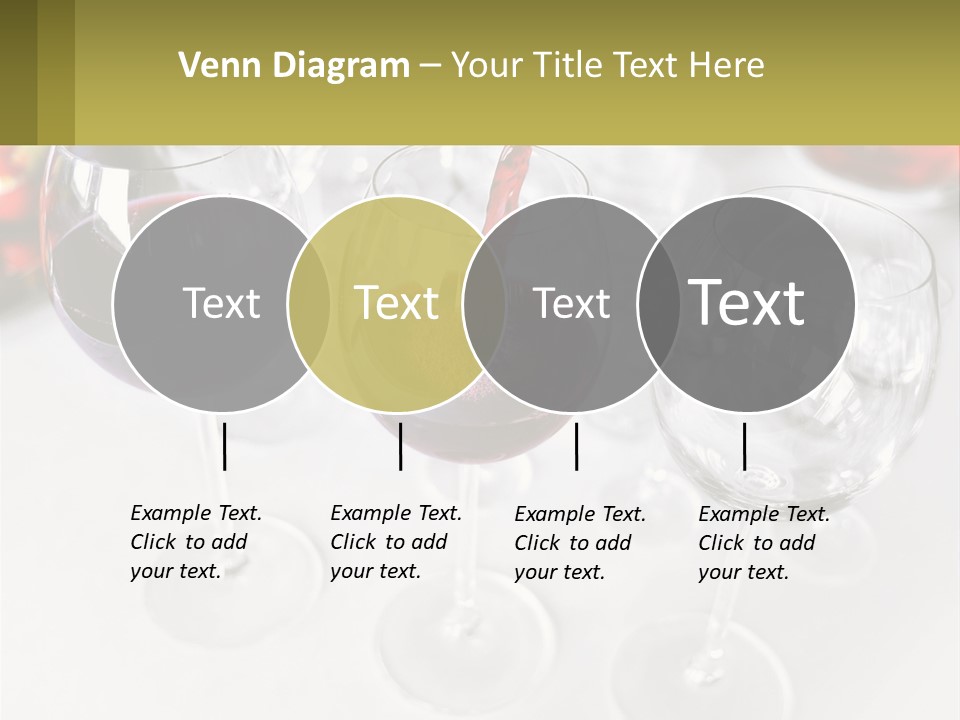 Wine Being Poured Into Wine Glasses On A Table PowerPoint Template