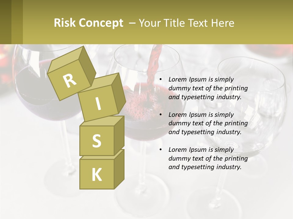 Wine Being Poured Into Wine Glasses On A Table PowerPoint Template