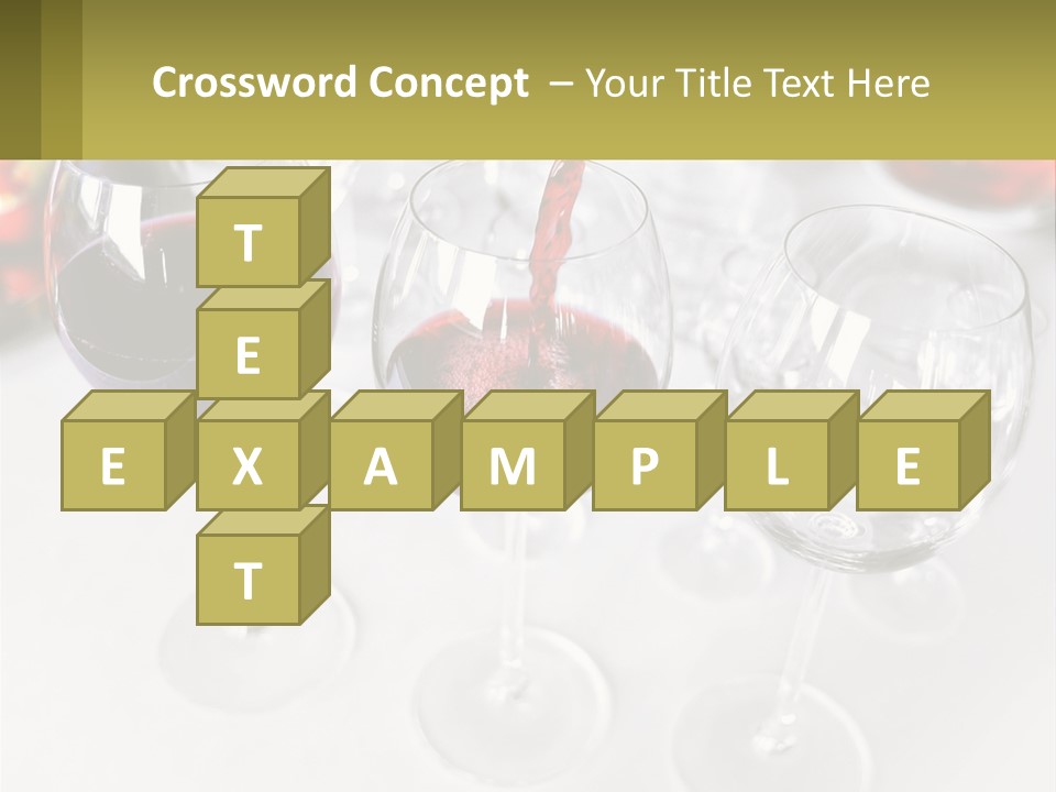 Wine Being Poured Into Wine Glasses On A Table PowerPoint Template