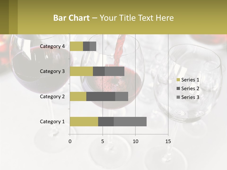 Wine Being Poured Into Wine Glasses On A Table PowerPoint Template