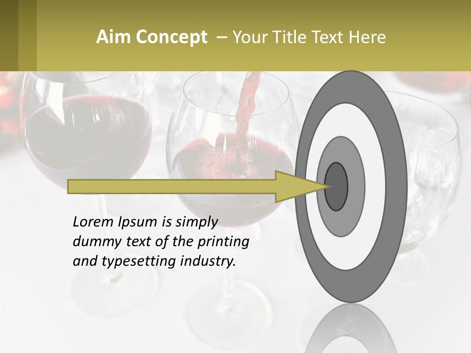 Wine Being Poured Into Wine Glasses On A Table PowerPoint Template