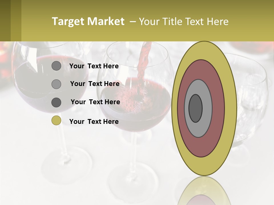 Wine Being Poured Into Wine Glasses On A Table PowerPoint Template