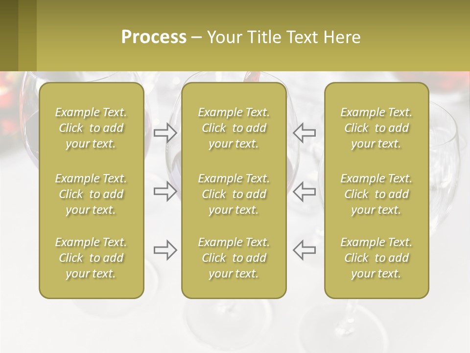 Wine Being Poured Into Wine Glasses On A Table PowerPoint Template